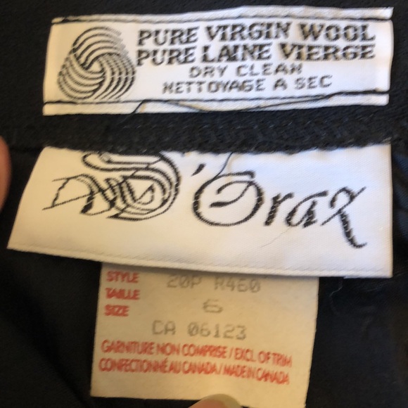 D’ORAZ BLACK SIZE 6 CREPE PENCIL SKIRT PURE VIRGIN WOOL FULLY LINED - #155 - Picture 6 of 8